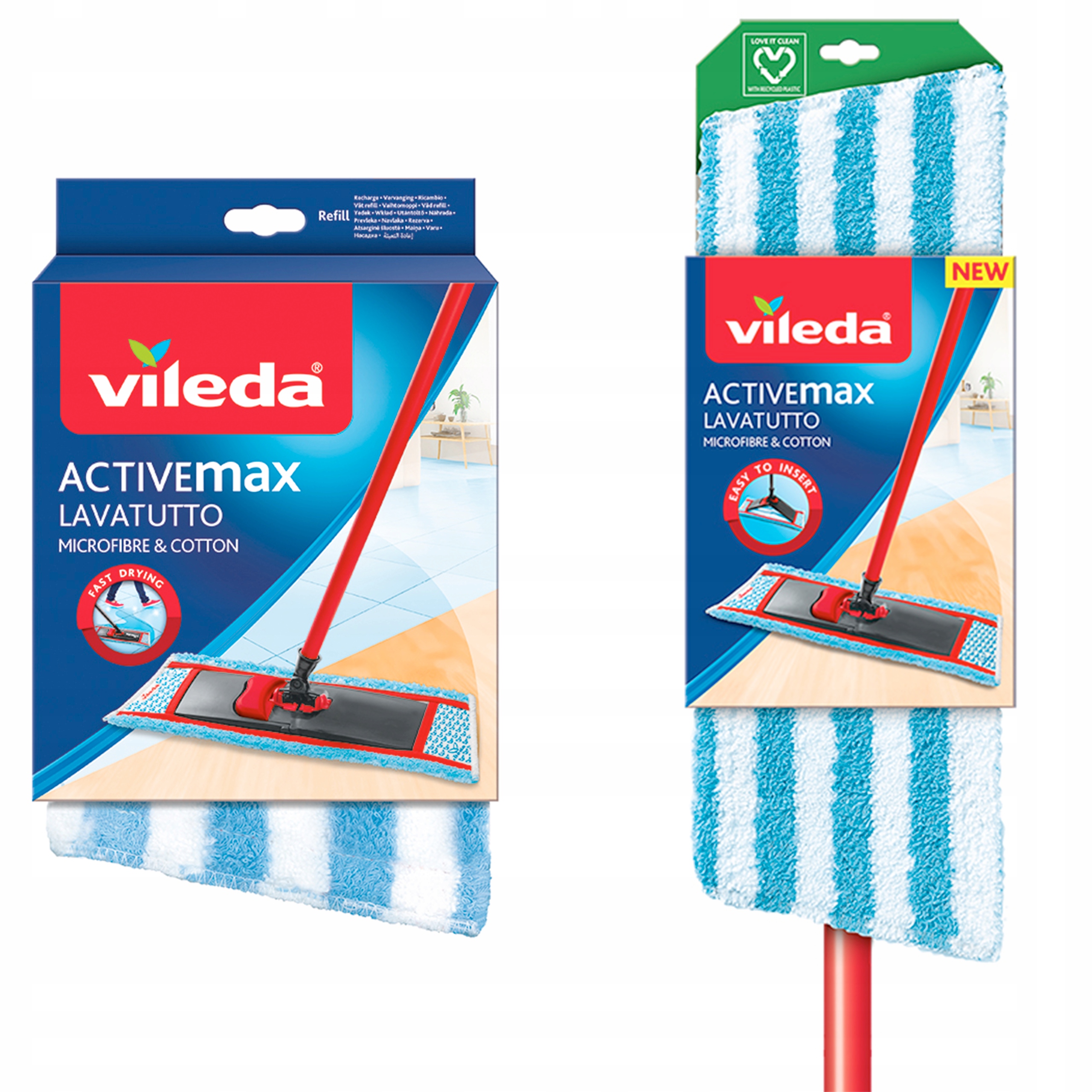 

Vileda Mop płaski z drążkiem Active Max Wkład