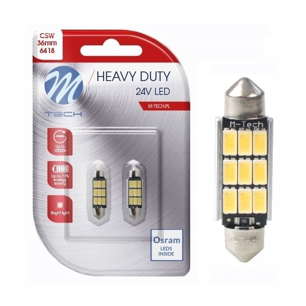 

Żarówki C5W Led Osram 36mm Canbus Biała 24V Tir