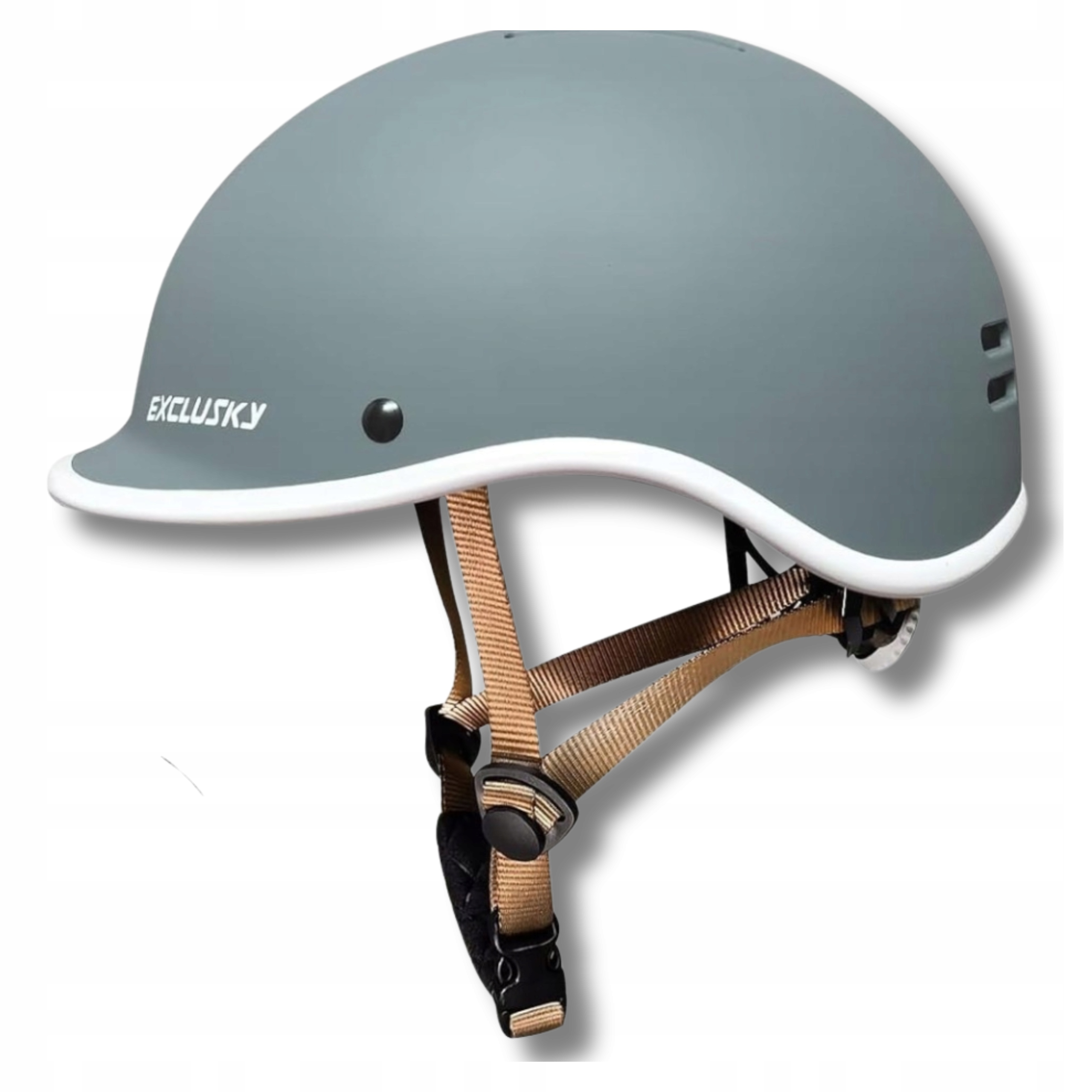 Kask Rowerowy Miejski Retro Szałowiowy Abs 56-61cm Z Daszkiem I Regulacją