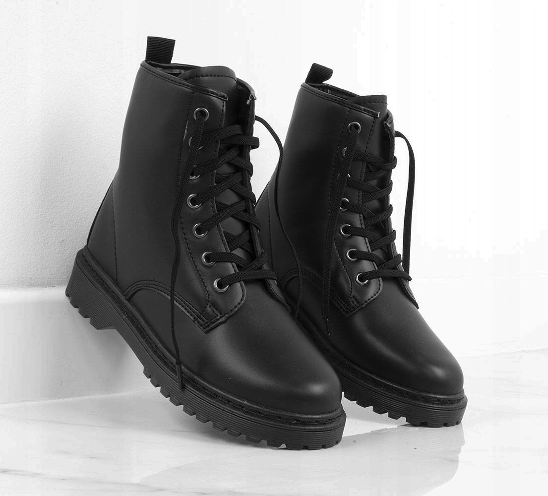 CZARNE GLANY TRAPERY BOTKI EKOSKÓRA 39 Marka inna