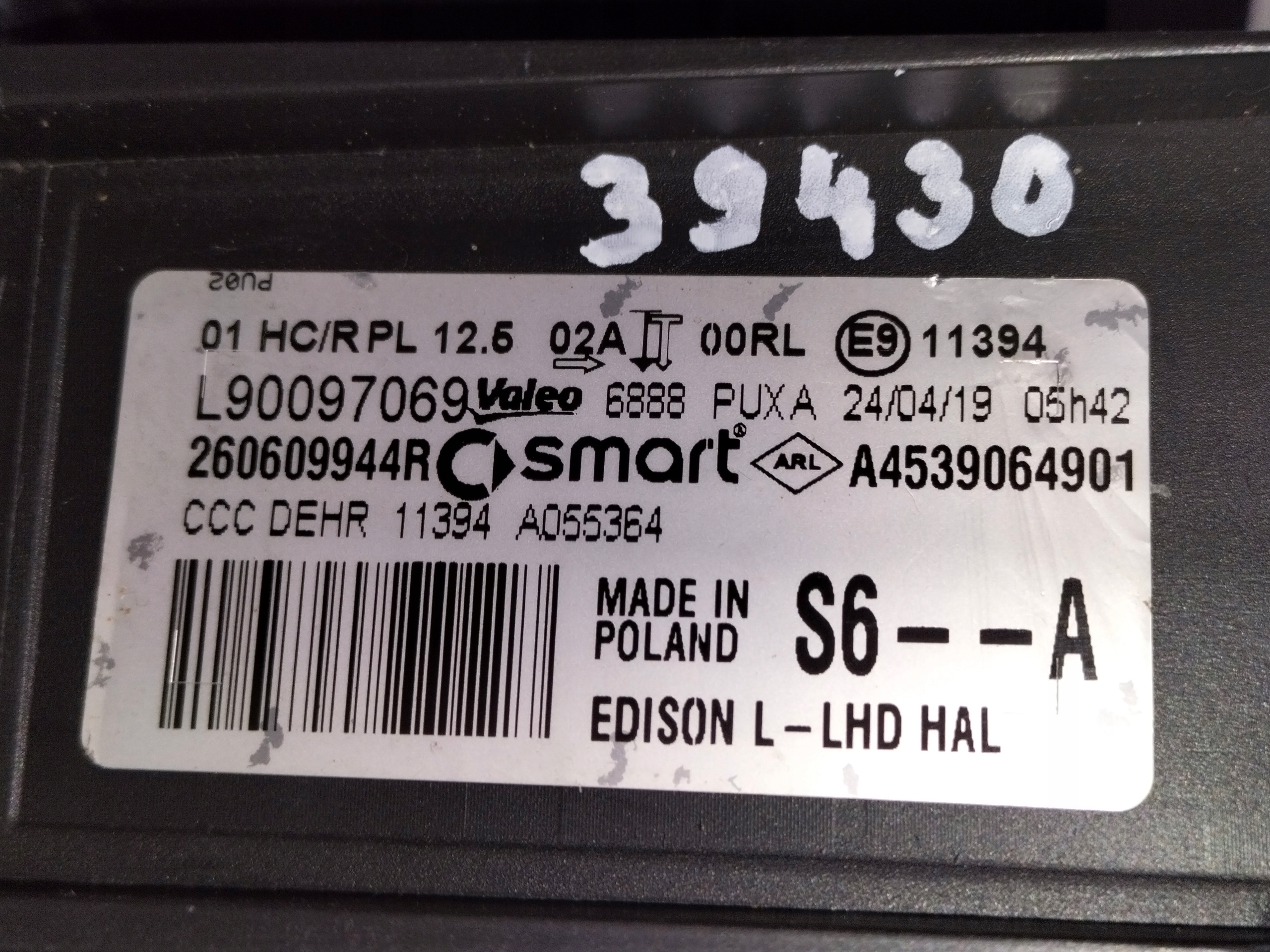 light front reflektor left SMART FORTWO III 16