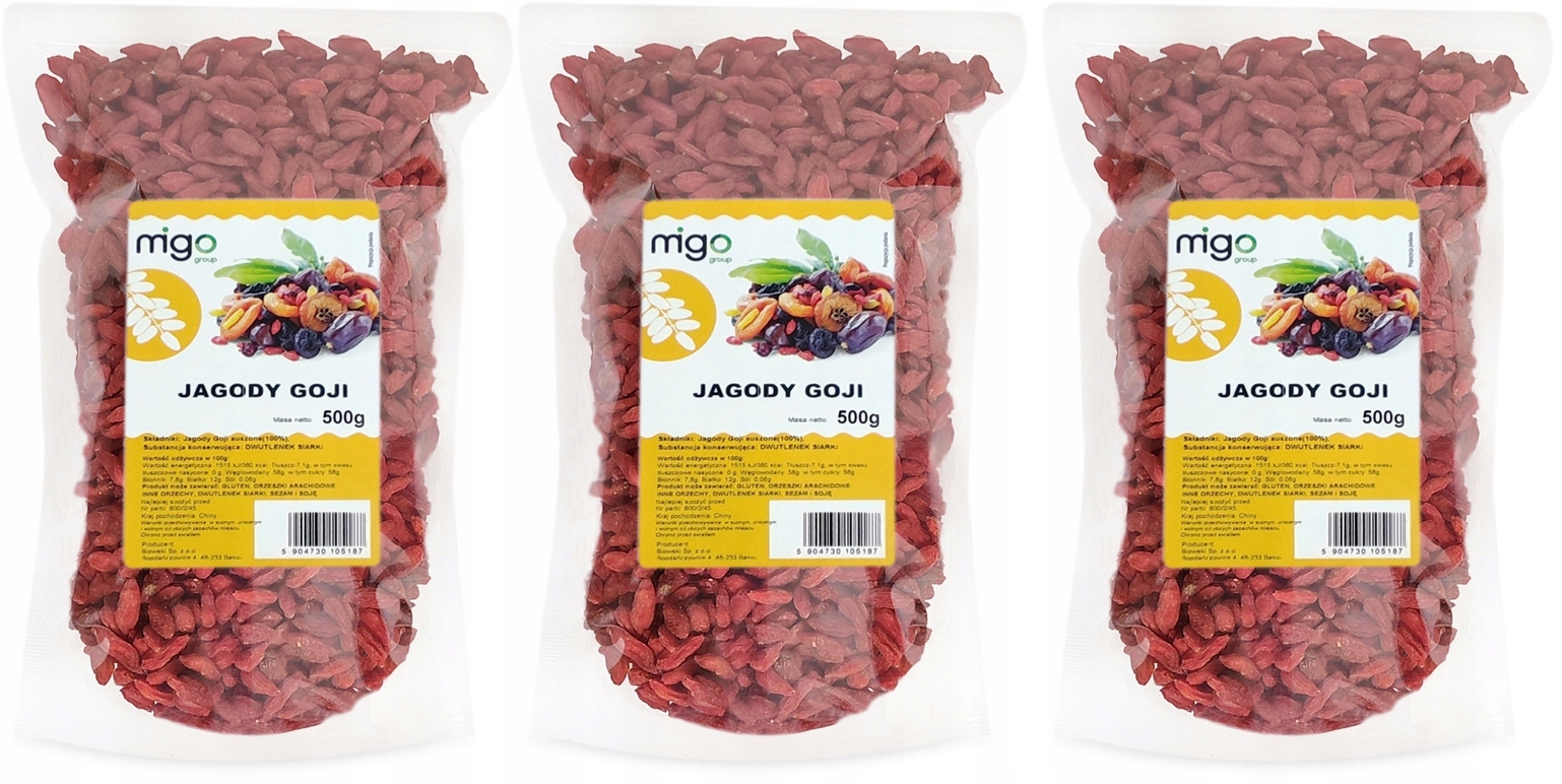 Set x3 Goji 500 g, Sušené Ovoce 0,5 kg