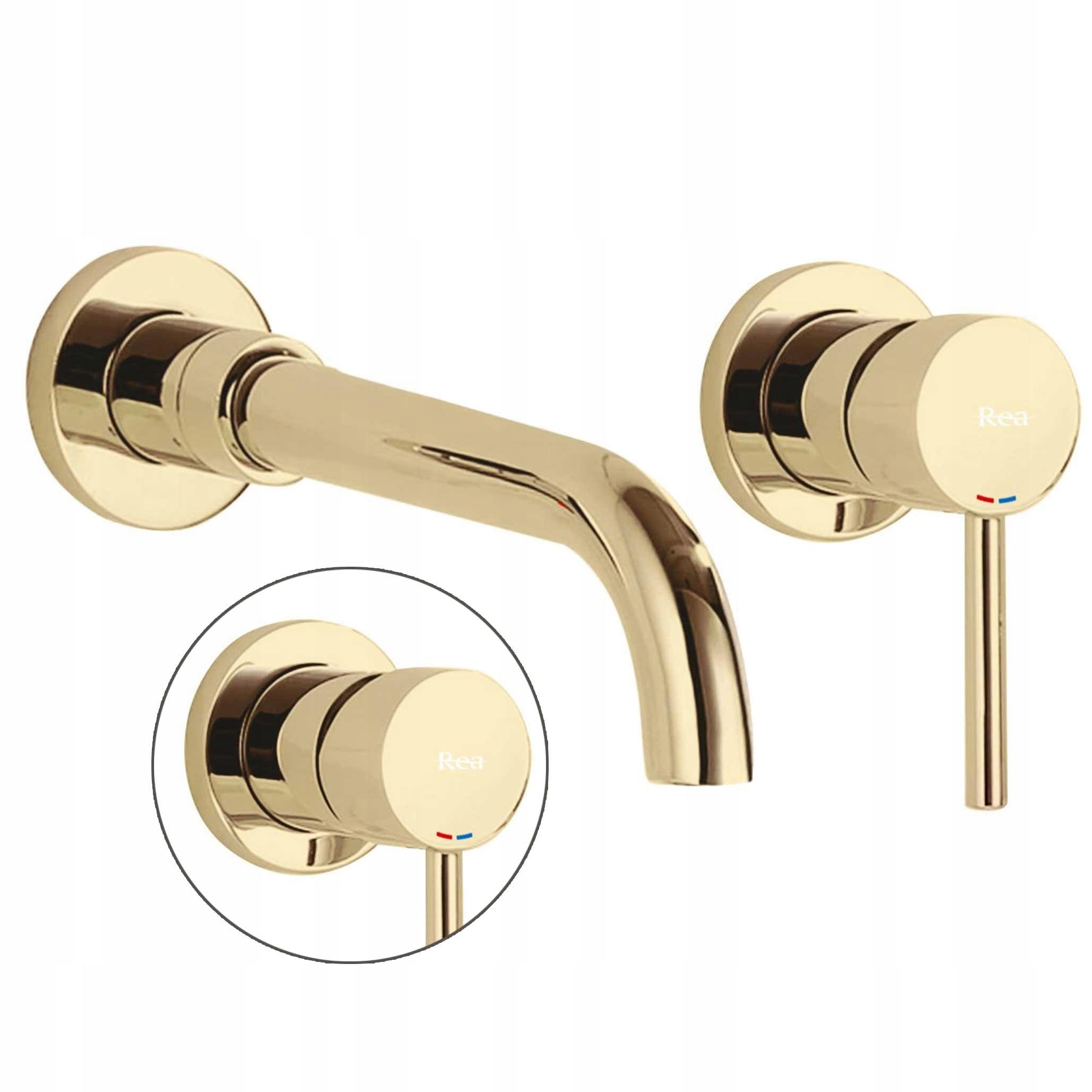 Podomietková umývadlová batéria zlatá pre umývadlo Rea Lungo Long Lesk