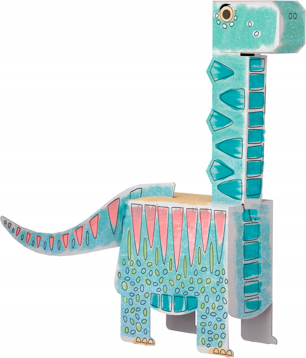

Monumi Cubehead Dino 3D kolorowanka brontozaur