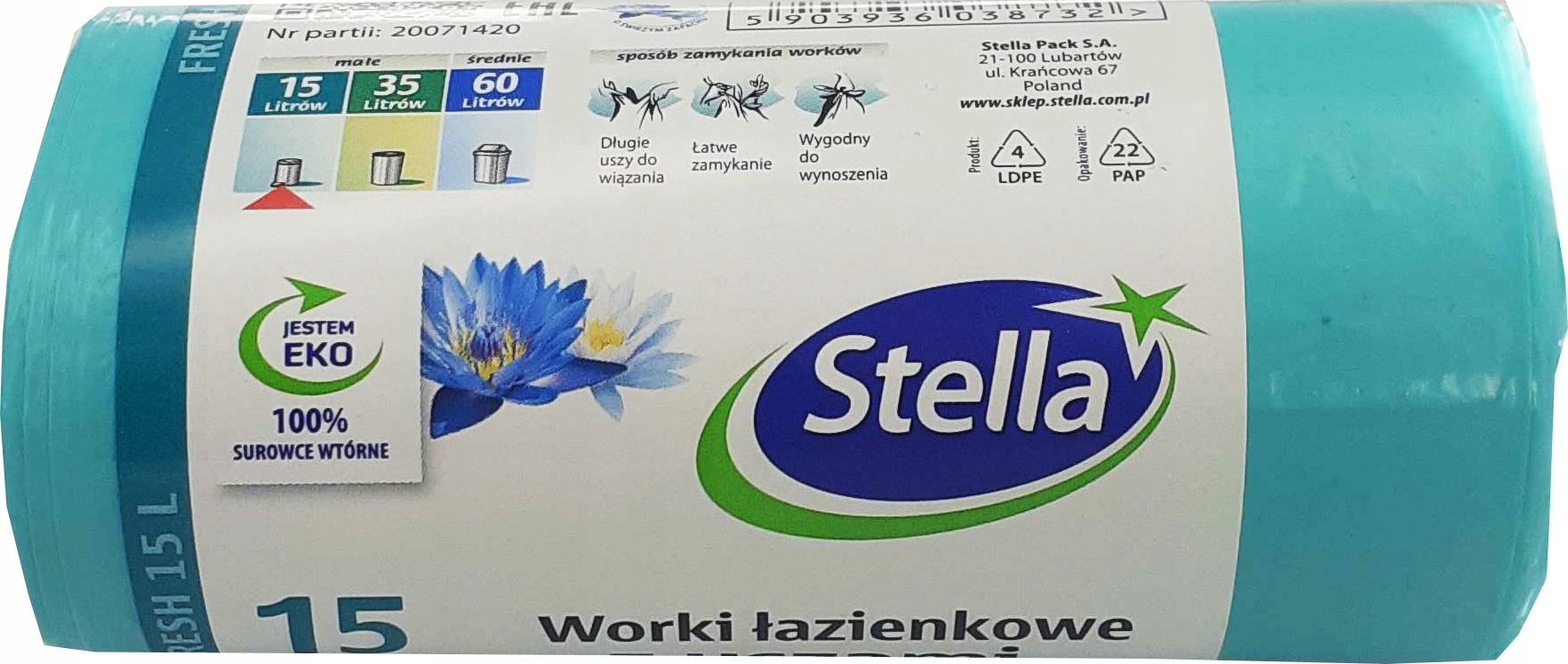 

Stella Worki Na Śmieci 15L Łazienkowe Fresh 30szt