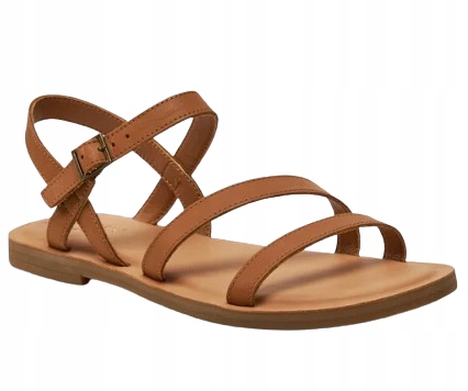 Toms Dámské Klasické Sandály Z Přírodní Kůže, Hnědé, Velikost 42