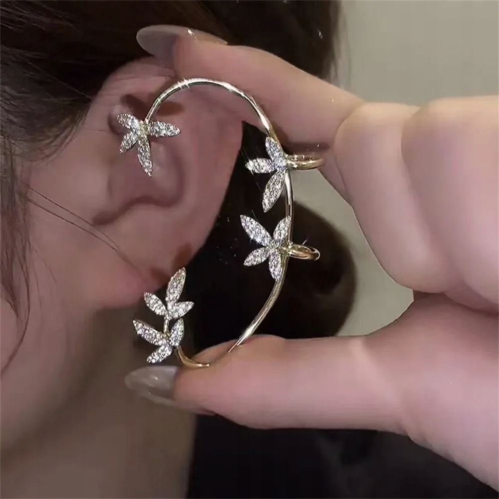 KOLCZYK NAUSZNICA KWIATY BŁYSZCZĄCE CYRKONIE RÓŻNE MODELE KOLCZYKI DAMSKIE Marka Holy Store