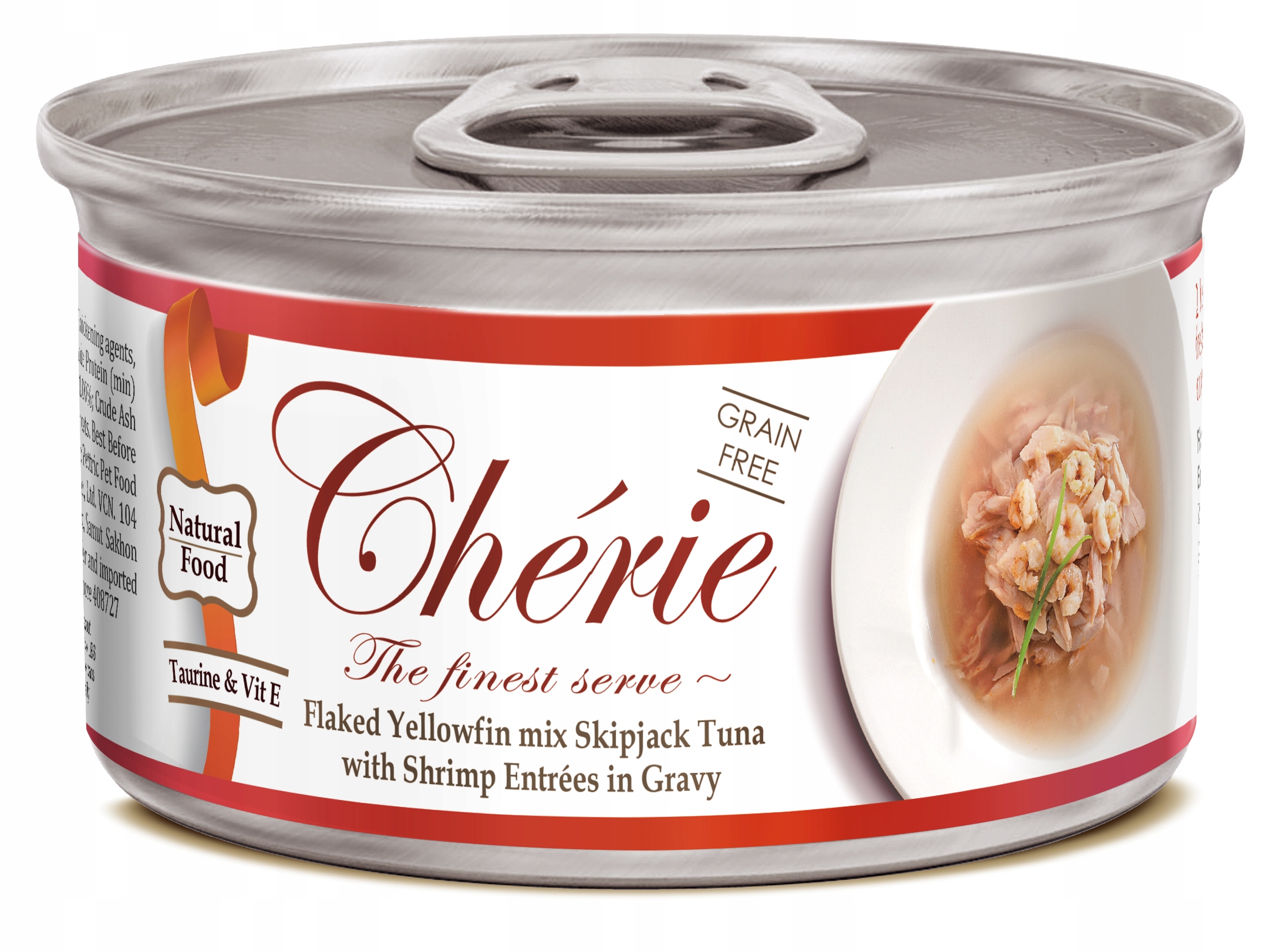 Levně Chérie Premium Mokré krmivo pro kočky Tuňák Krevety 24x80g