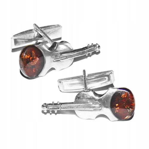 Stříbrné Spinky housle k obleku manžet z Jantarového Stříbro, originální