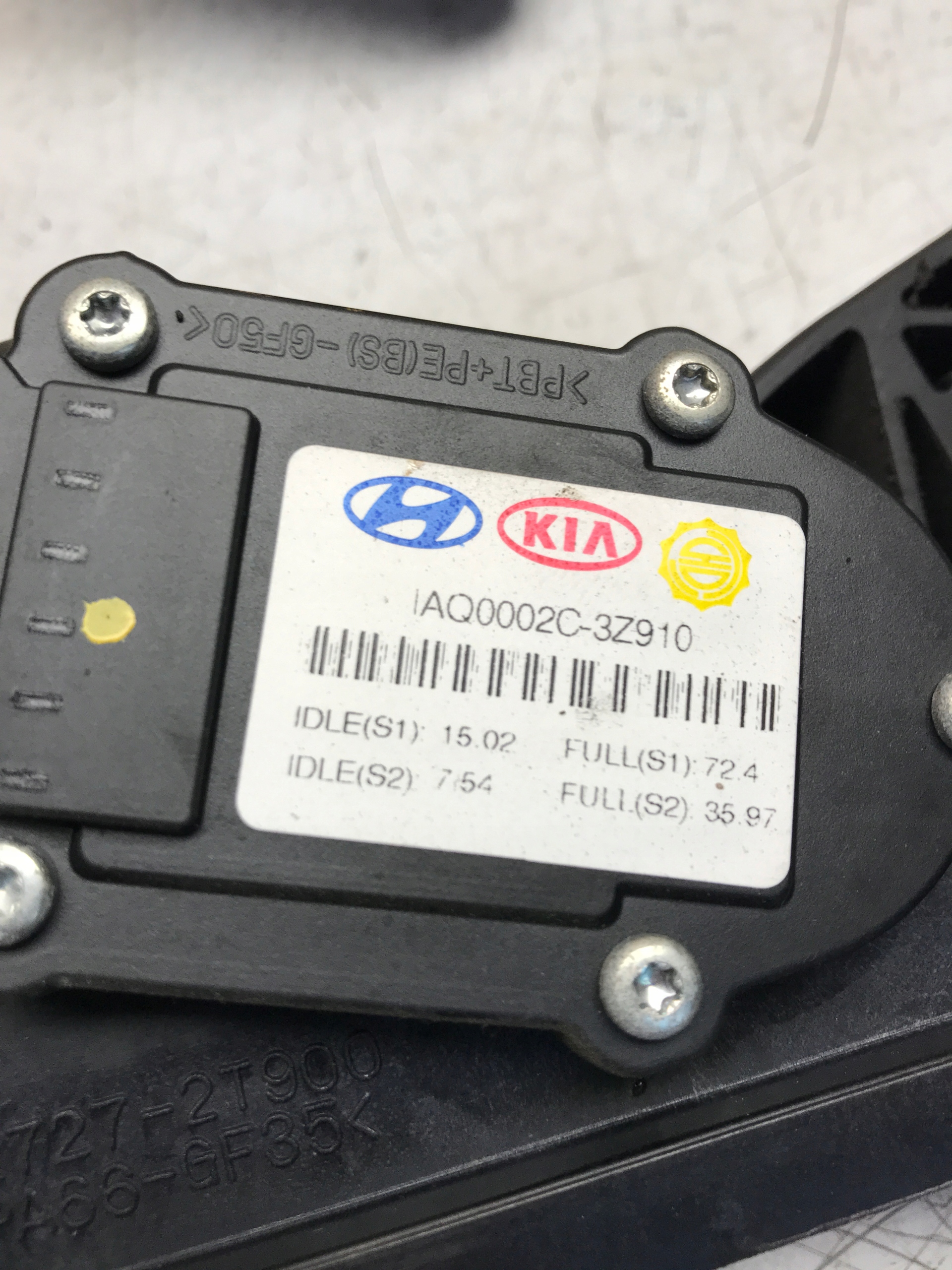 potentiometer accelerator pedal HYUNDAI I40 0002C-3Z910