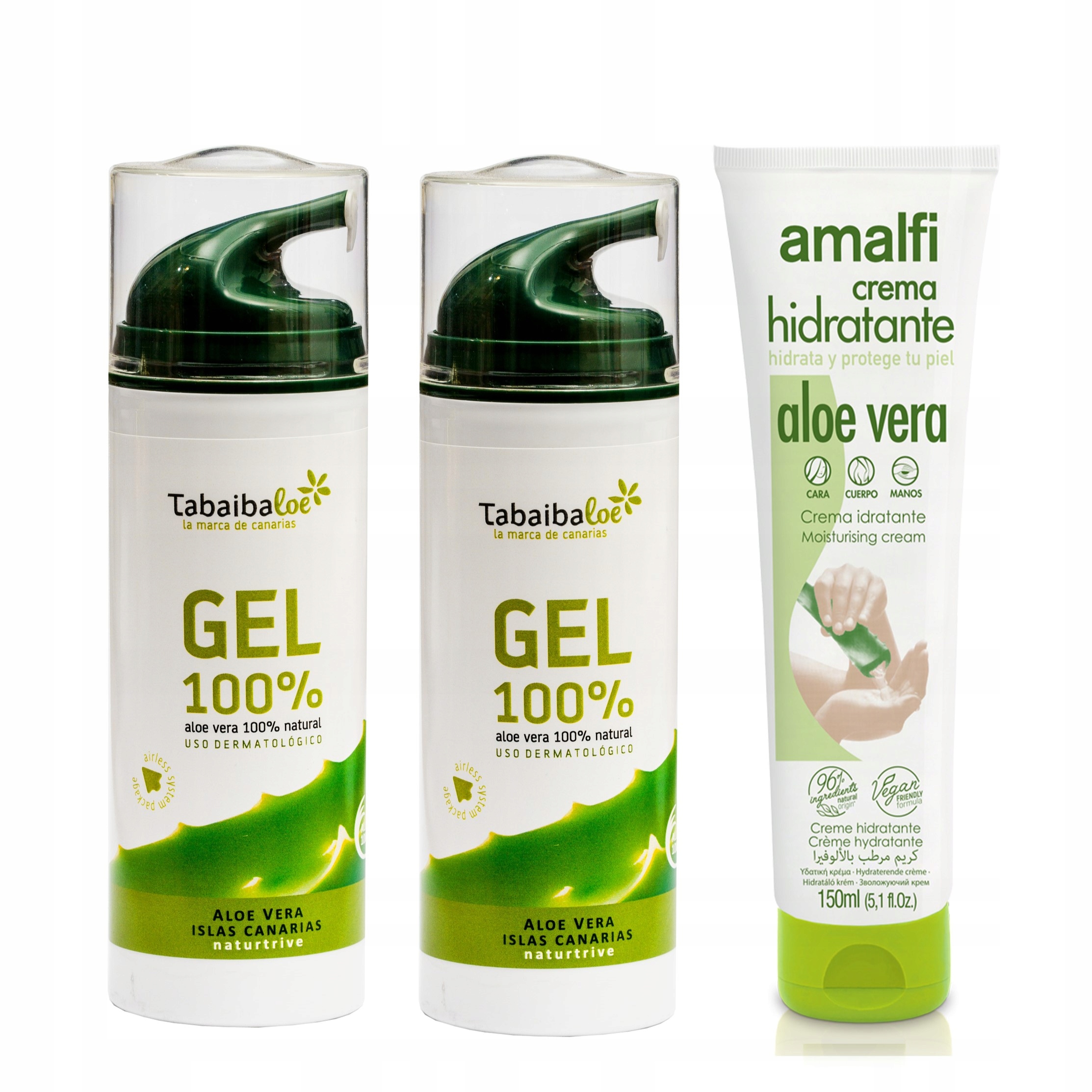 Żel aloesowy Tabaibaloe 100% do ciała 2x150 ml podarek