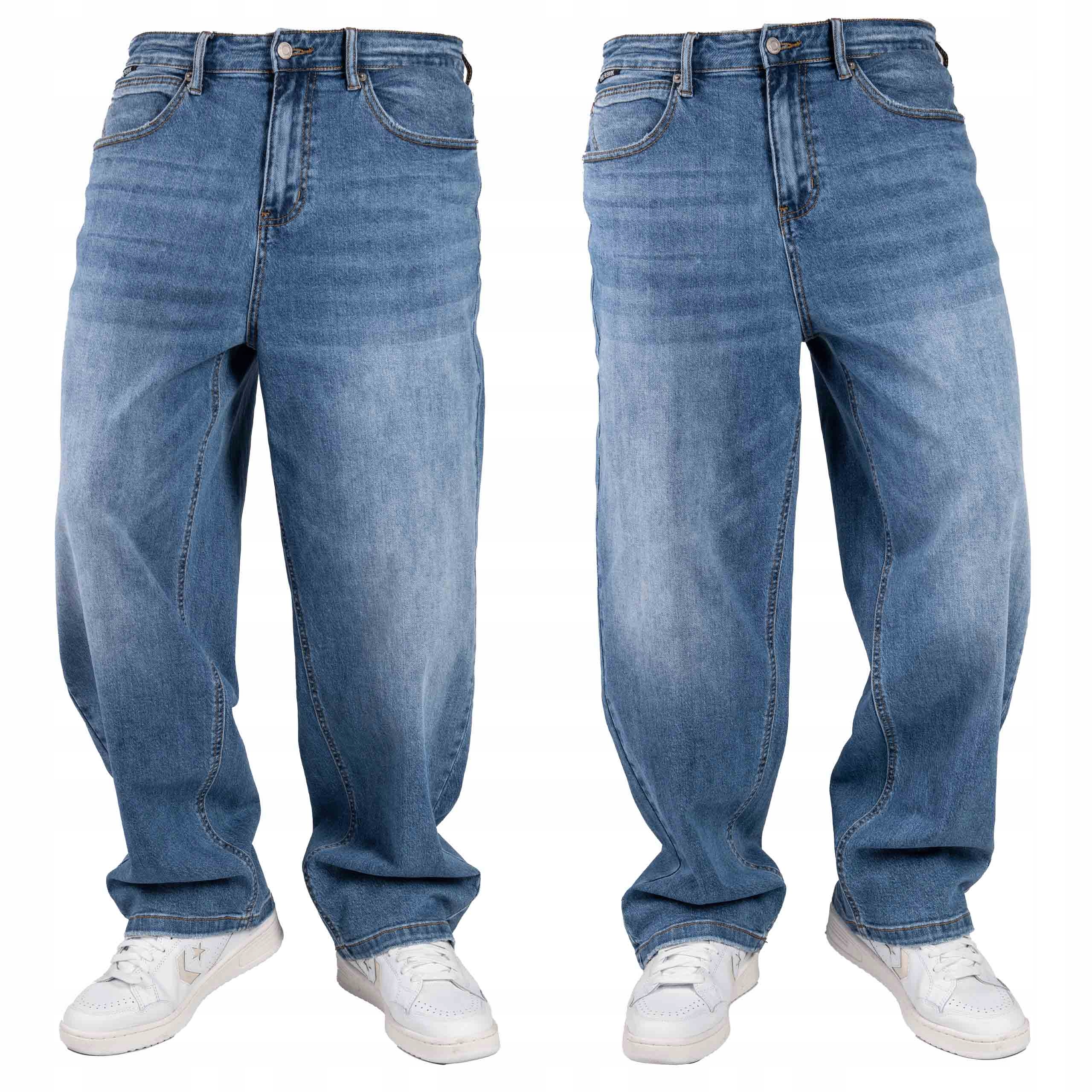 Pánské volné džíny Baggy modré, široké streetwearové kalhoty, velikost vel.