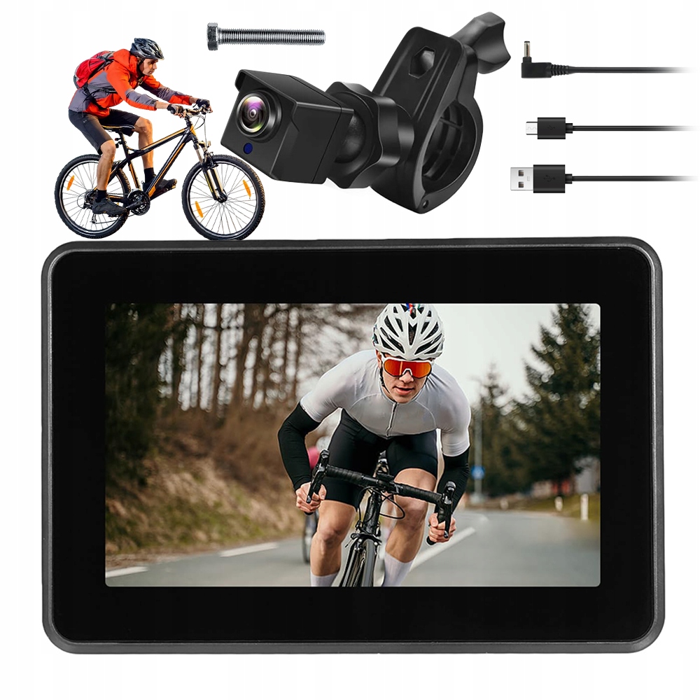 Cyklistická Couvací Kamera 4.3 Palce 720P Noční 110 Stupňů Usb 5000MAH