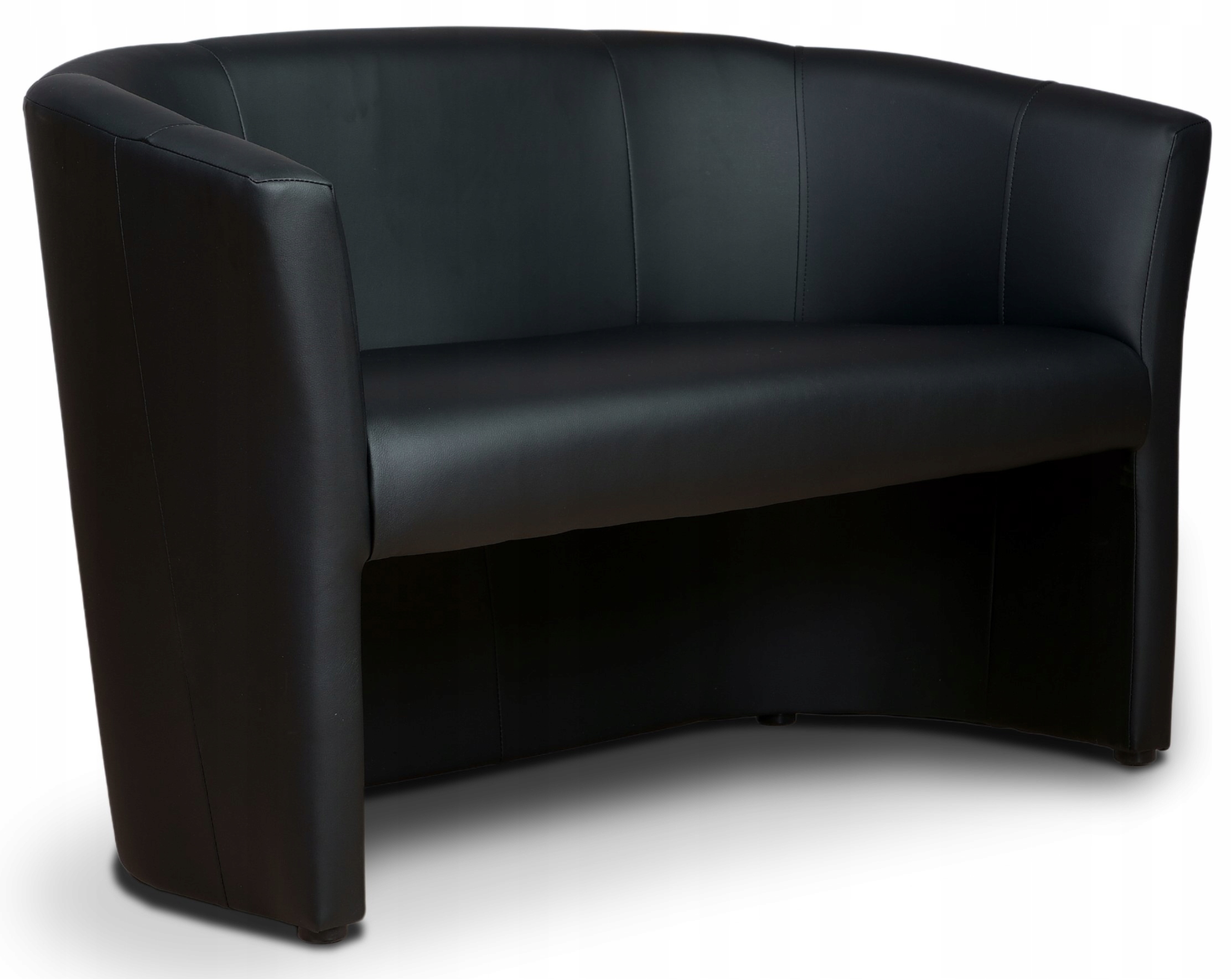 Malá pohovka do obývacího pokoje Cafe pro 2 osoby Elegantní ekokůže Černá