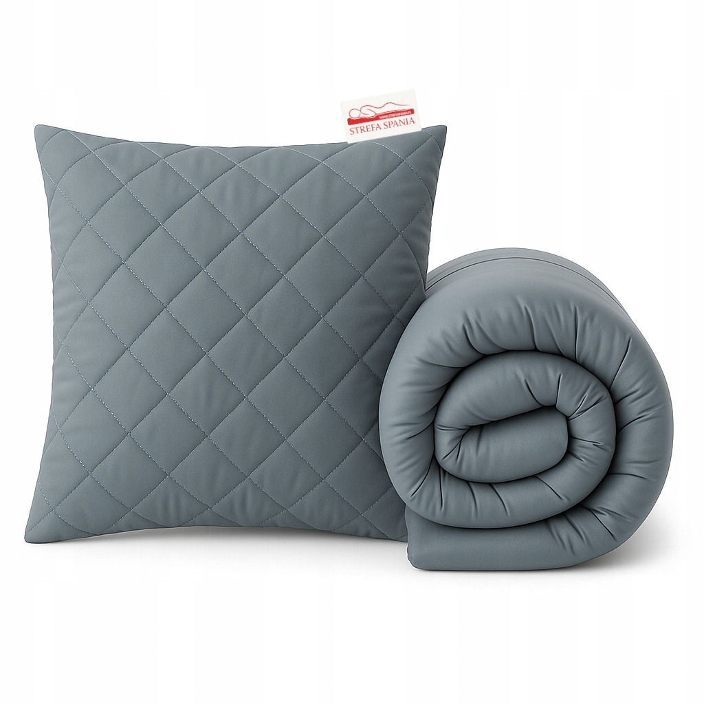 Sada šedé přikrývka 220x200 polštář 70x80, celoročně teplá, nadýchaná