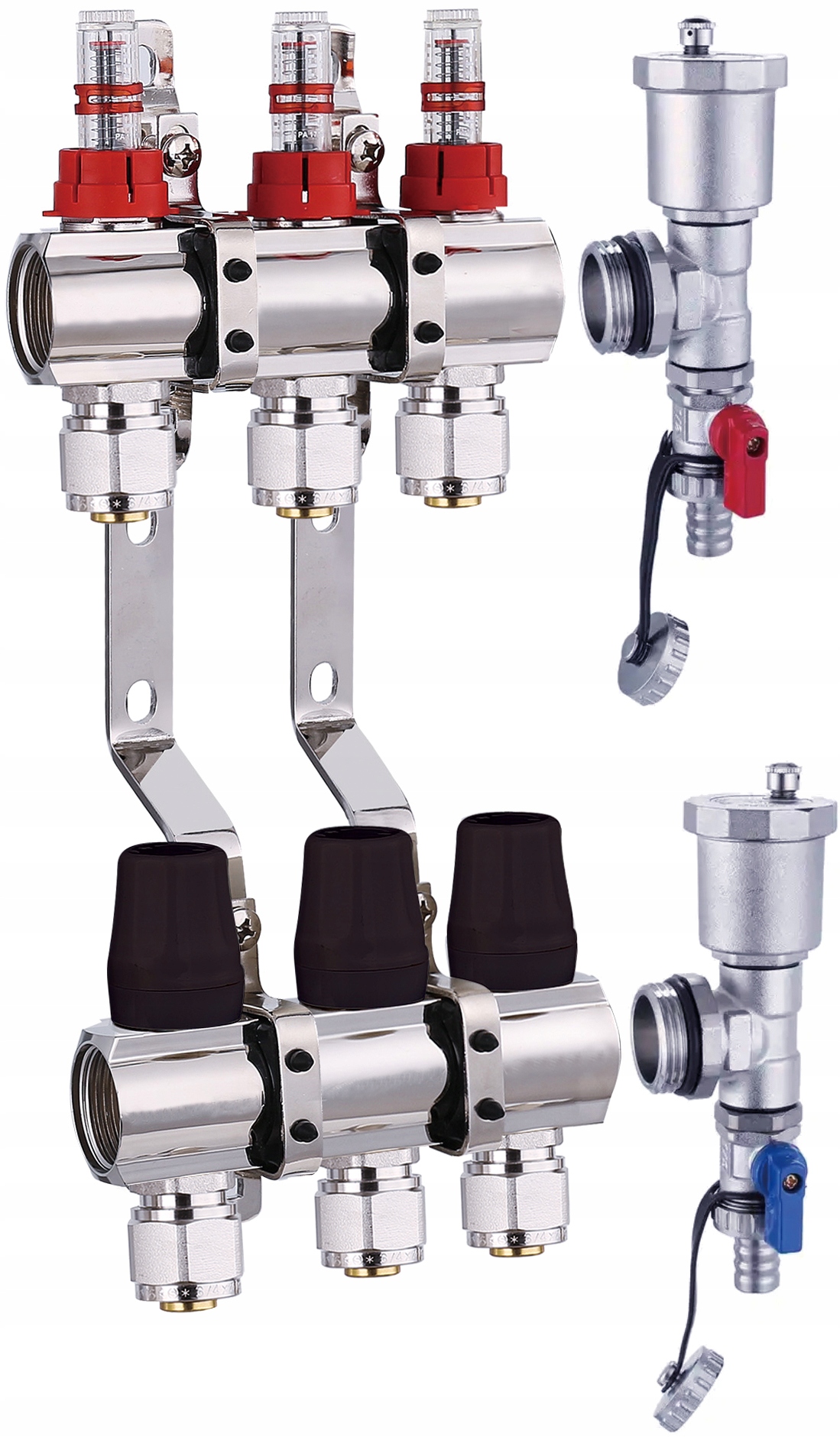 Rozdělovač pro podlahové vytápění 3 okruhy 16 mm spojky