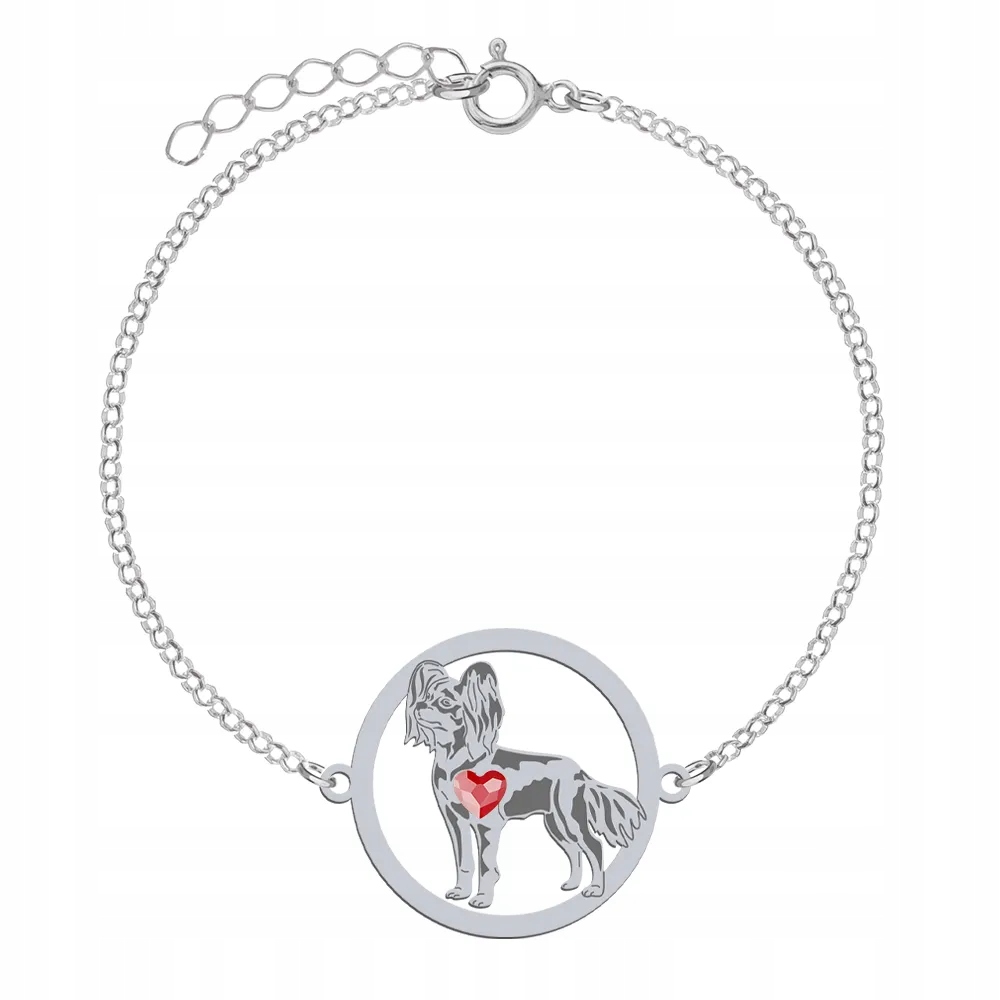 Stříbrný náramek s ruským psem Toy 925 Šperky Dárek Gravírování Bonus