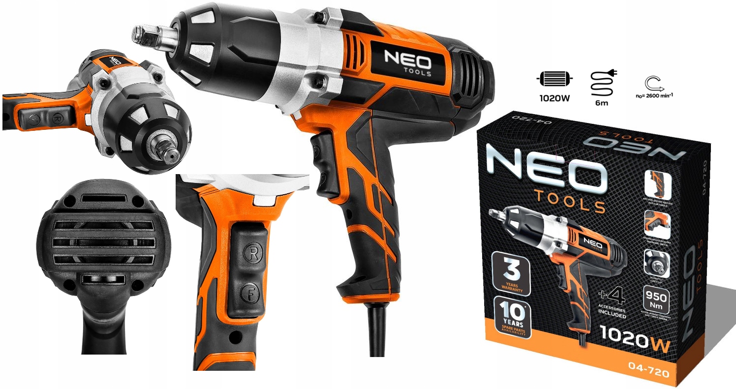 Neo Tools Rázový uťahovák 1020W, 950 Nm 04-720