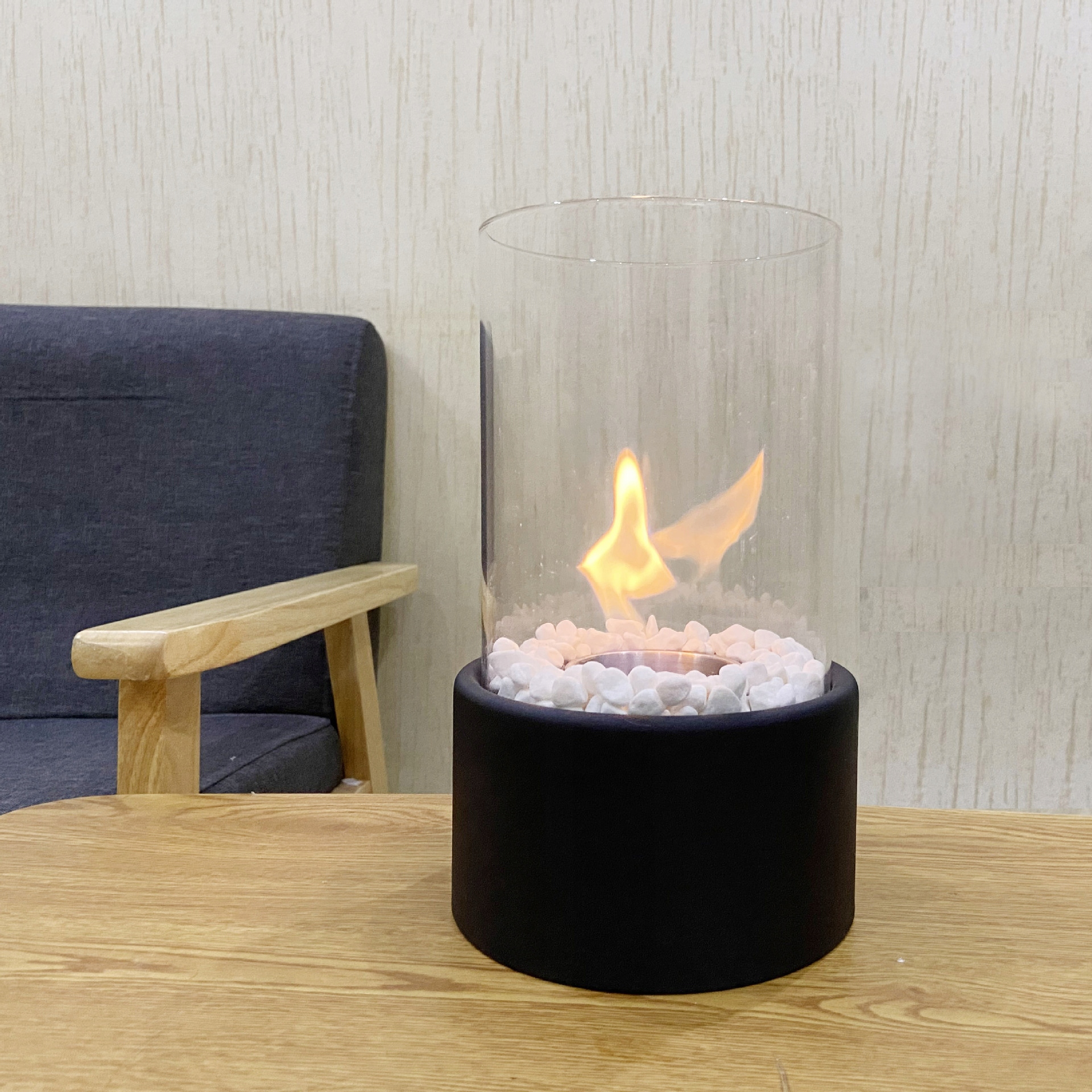 Biokominek wolnostojący okrągły - 16x16x27 Semeru Wysokość 27 cm