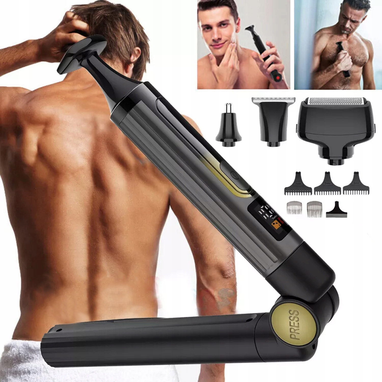 Golarka Elektryczna Maszynka Składana Do Golenia Pleców i Ciała Trymer