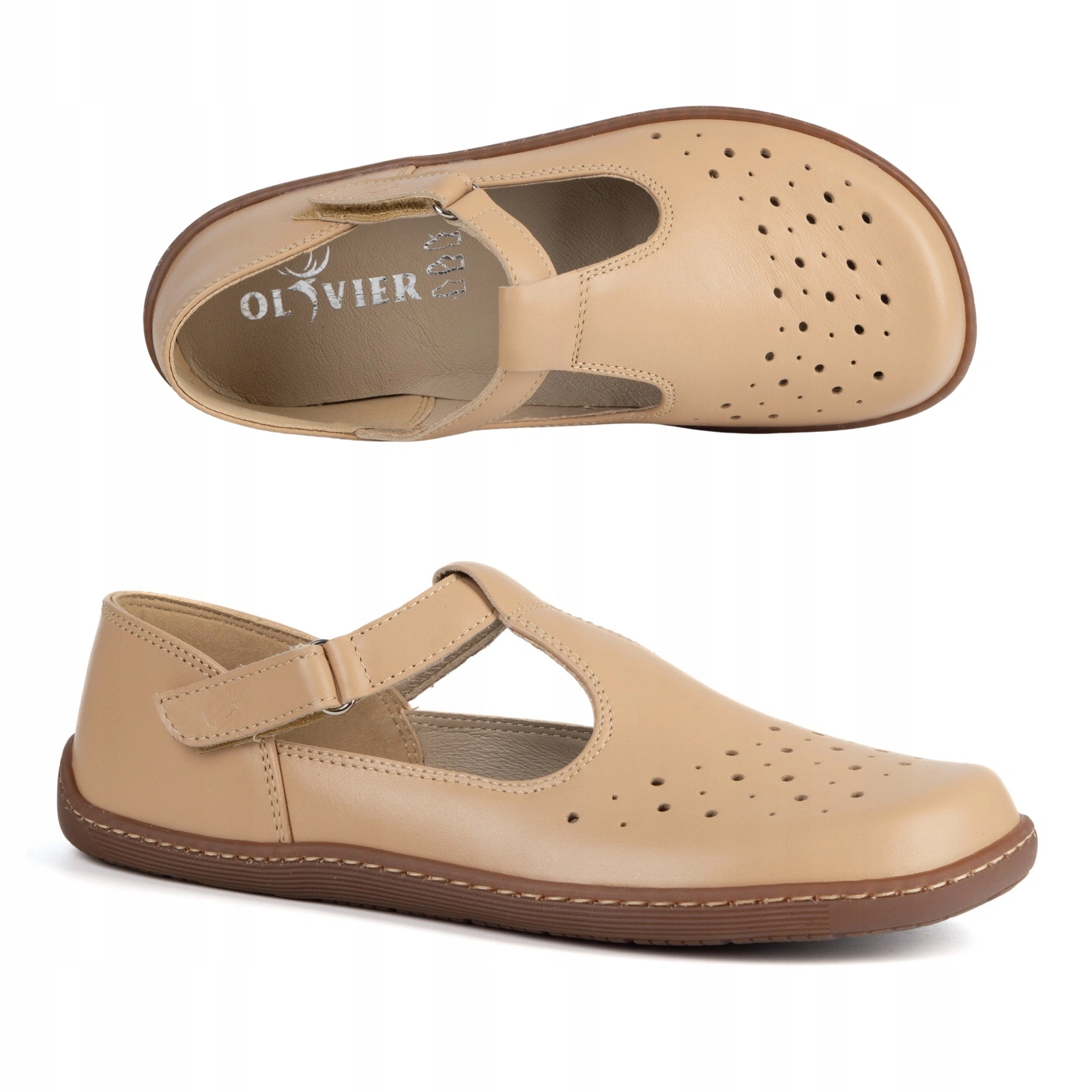 Dámské barefootové boty z přírodní kůže 1283 camel 42