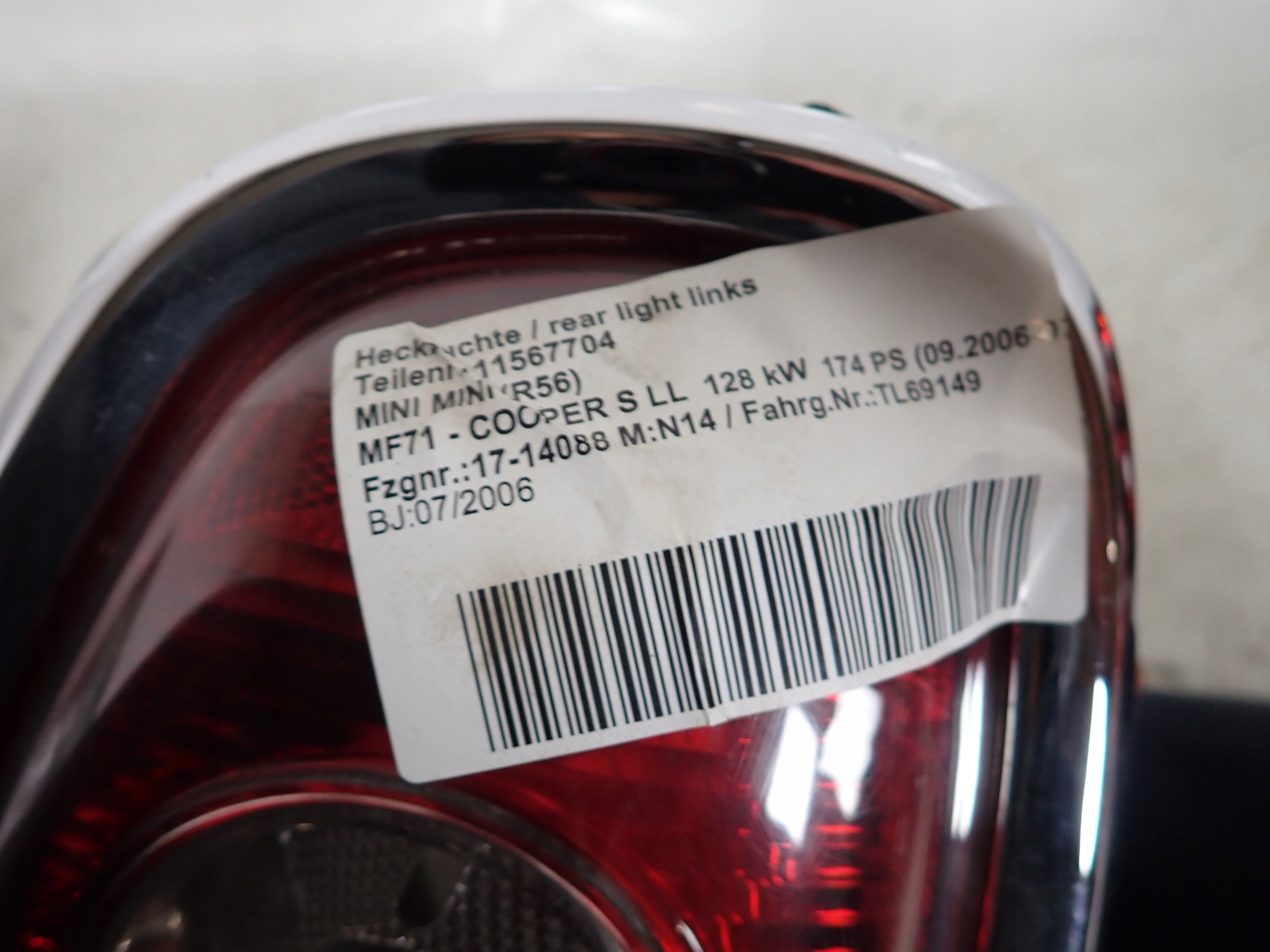 MINI R56 R57 06- light right rear part rear