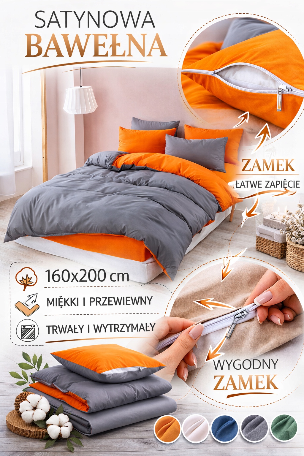 Komplet Pościel 160x200 +2 Poszewki Prześcieradło Jakość Duży Wybór