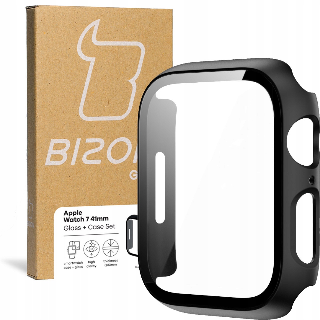 

Etui ze szkłem Bizon Case do Apple Watch 7, 41mm