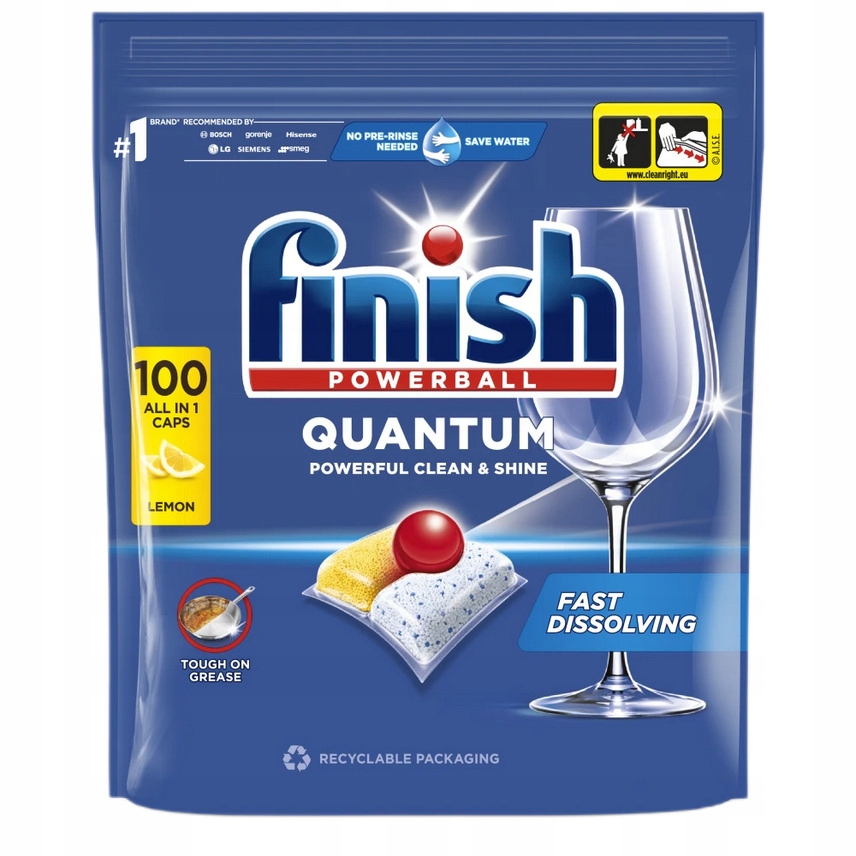 Levně Finish Quantum Lemon kapsle do myčky nádobí All in One 100 ks