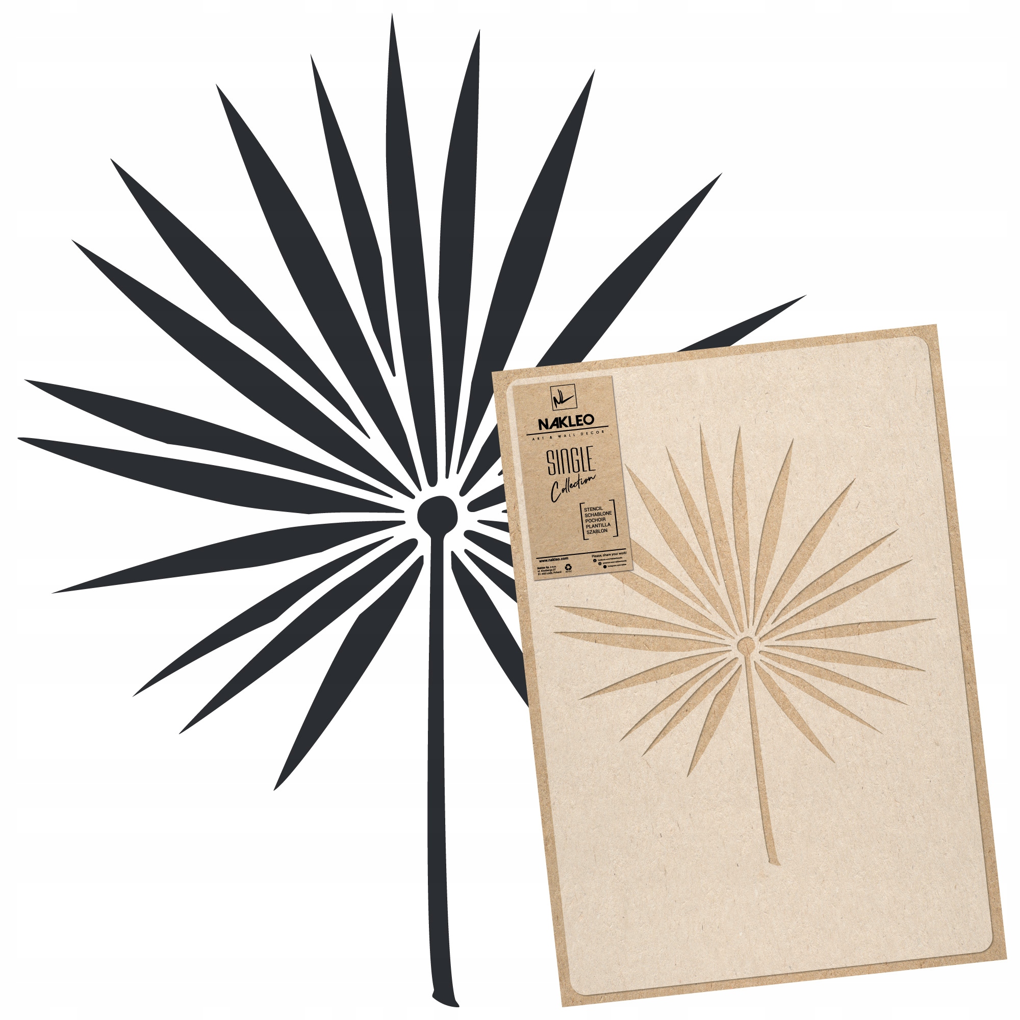 Šablona malířská Vícenásobná L 59x95 cm Vzor Tropická Palma Listy Palmy