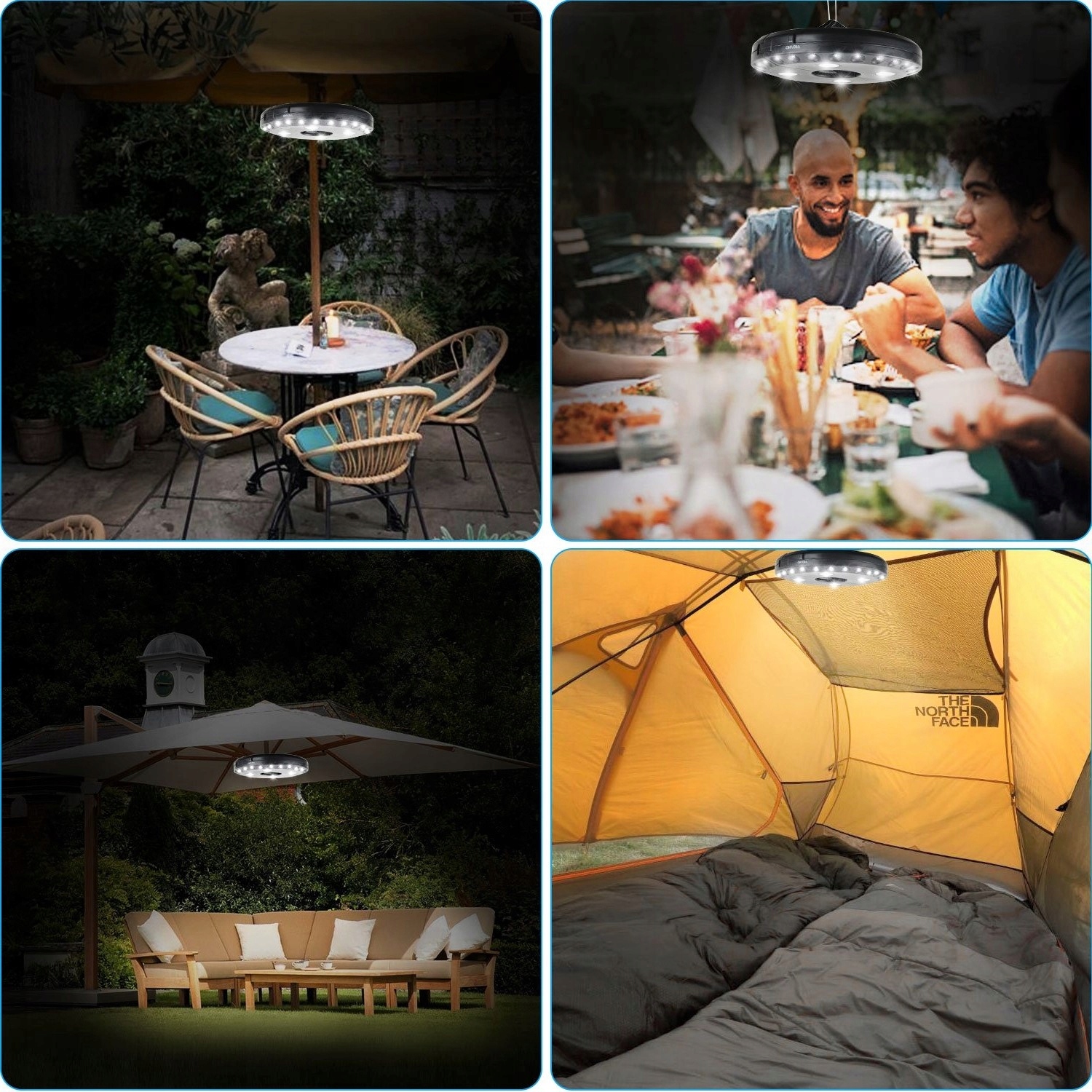 LAMPA OŚWIETLENIE POD PARASOL OGRODOWY BALKON LED Kolor czarny