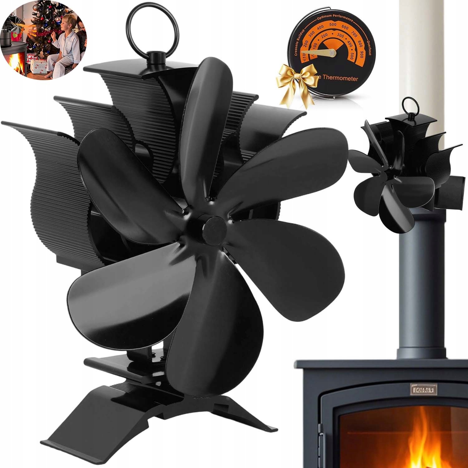 Krbový Ventilátor Na Spalinový Potrubí Magnetic 6 Lopatek S Nastavitelným Úhlem