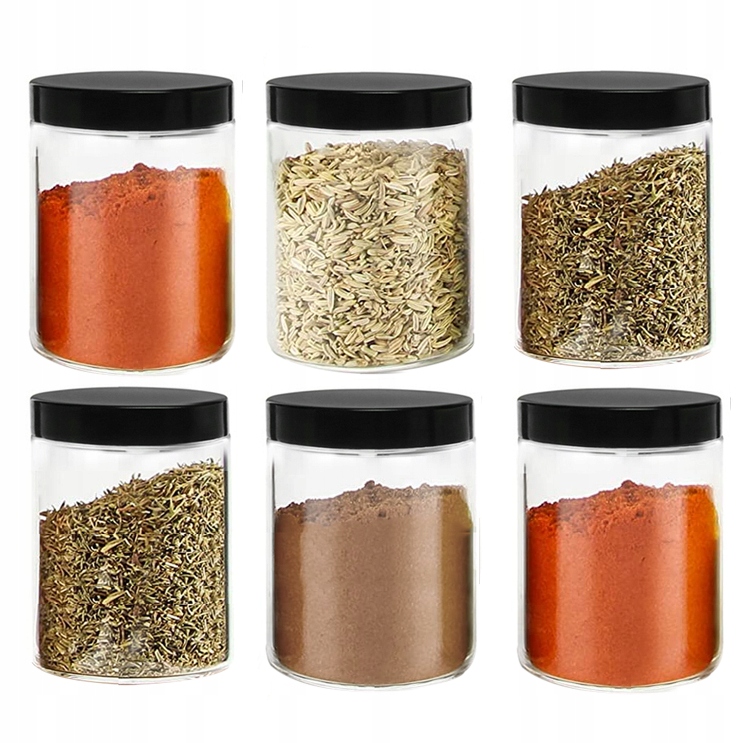 SŁOIK na przyprawy 100ml x6 pojemnik plastikowy z nakrętką Z55 ZESTAW