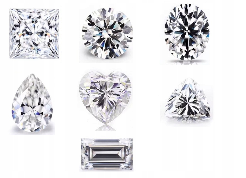 Belgický syntetický diamant, sada 7 kusů, různé tvary