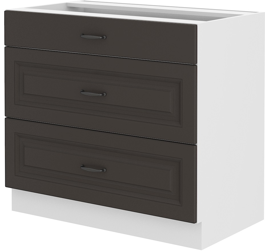 Skříň 80 s šuplík. Zásuvky 80, Grafit Bílá