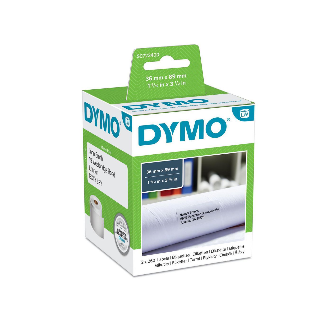 Dymo Velké adresní štítky 36 x 89, S0722400