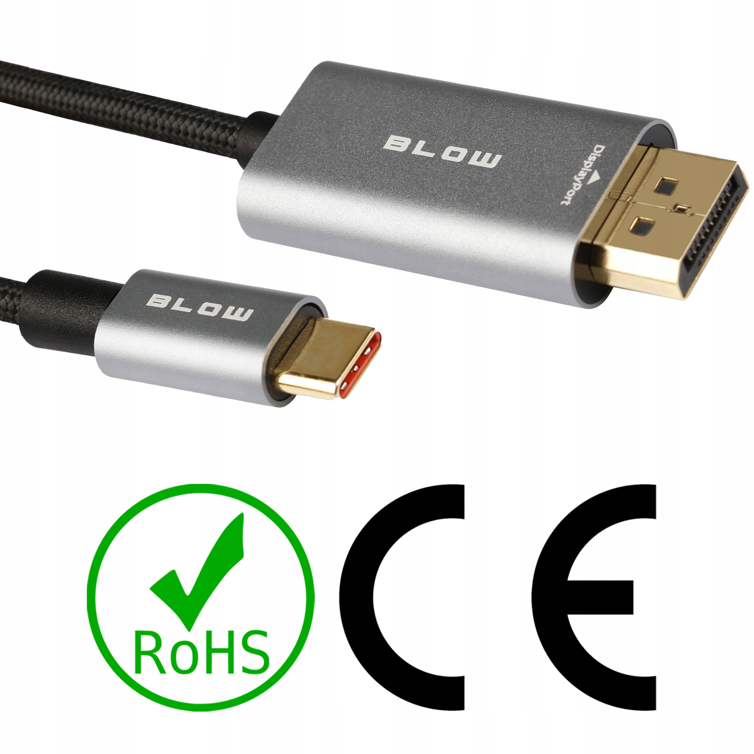 KABEL PRZEWÓD DISPLAYPORT USB-C TYP THUNDERBOLT MACBOOK PLECIONKA 8K 4K 2M EAN (GTIN) 5900804132776