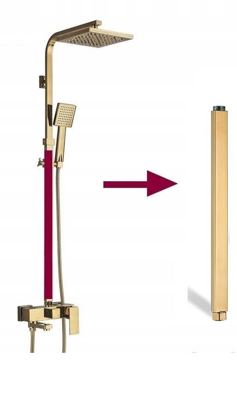 Zlatá sprchová batéria Dantos predĺženie