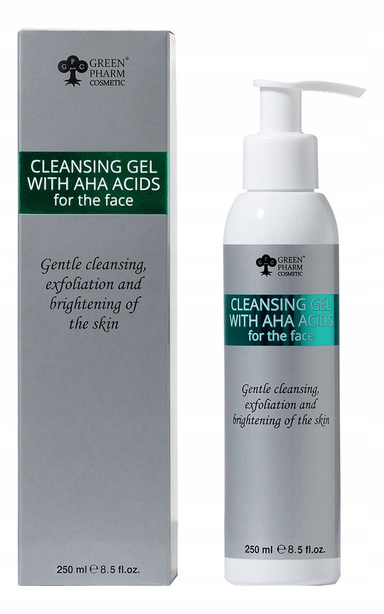 Green Pharm Cosmetics Gel na mytí obličeje s Aha kyselinami 250 ml