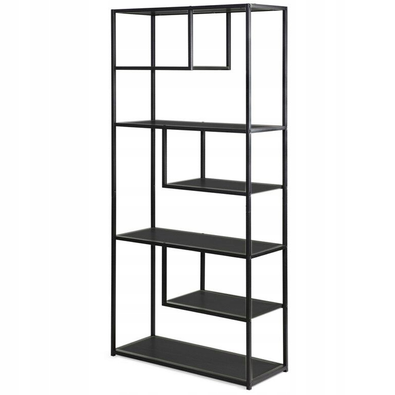 Lifa Living Vintage Loft Regál 7 políc Čierna 175x82x34 CM