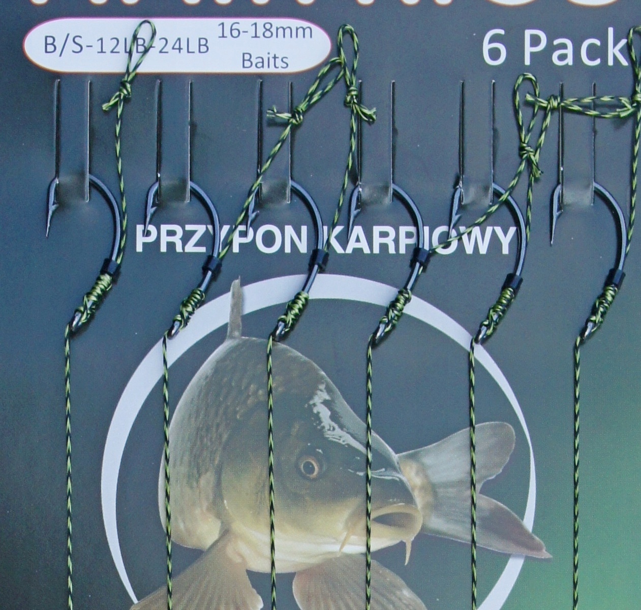 KARPIOWY PRZYPON szt 6 Z WŁOSEM PLECIONKA HAK r 4 Kod producenta 64-0383