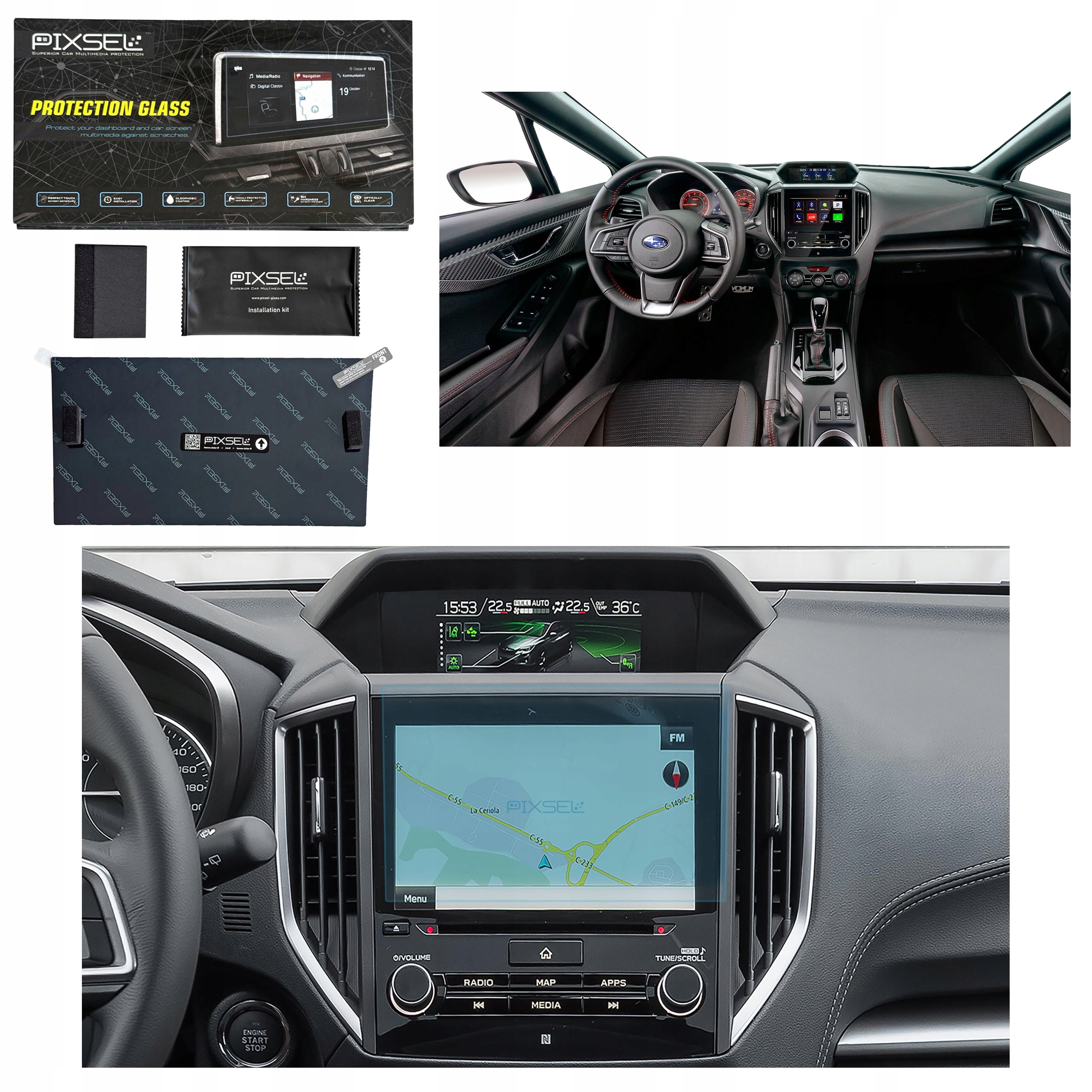 Antyodciskowe Matowe Szkło Ochronne Subaru IMPREZA-9.3“ 2017-2022