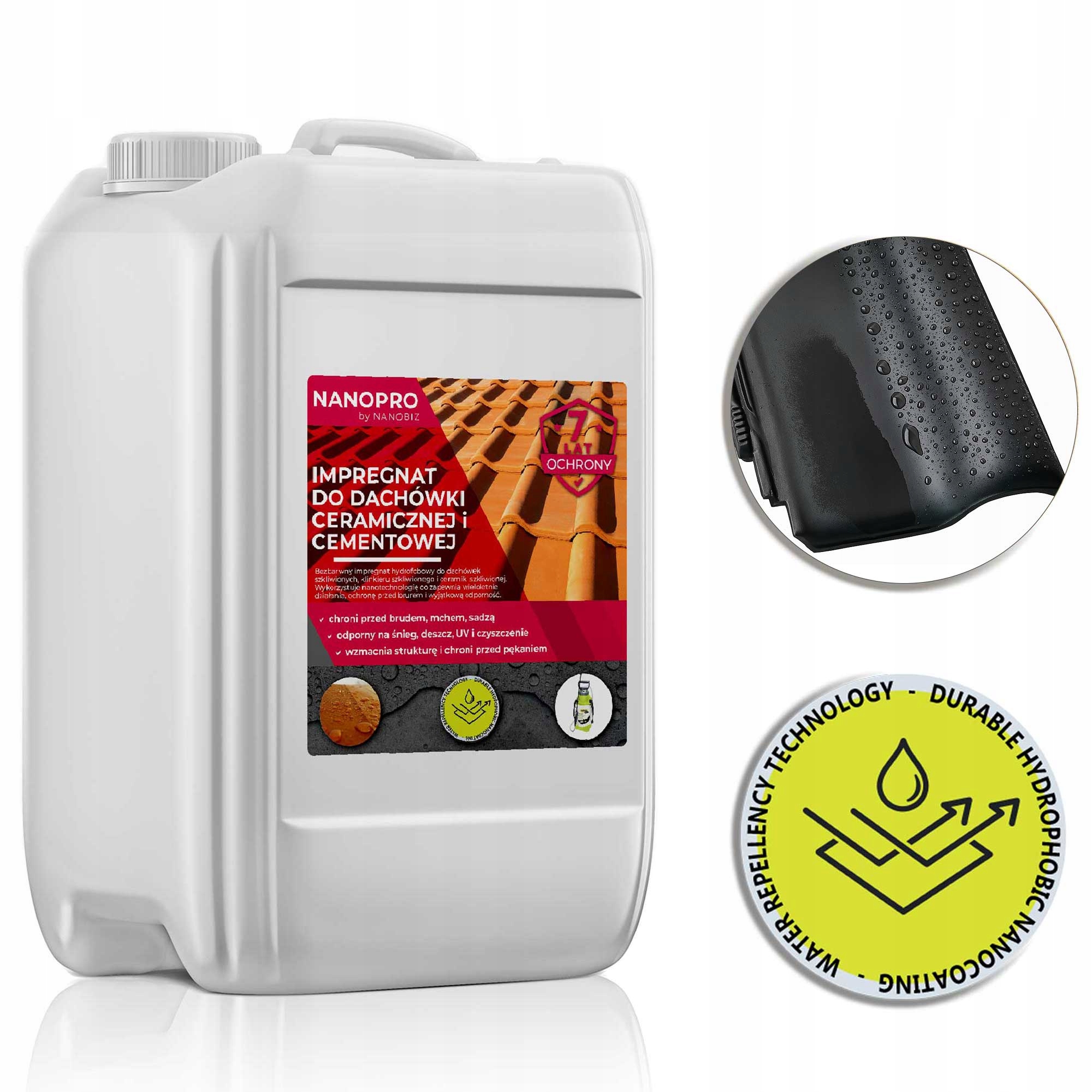 Nanopro Impregnát pro glazovanou, betonovou a keramickou střešní krytinu 20L