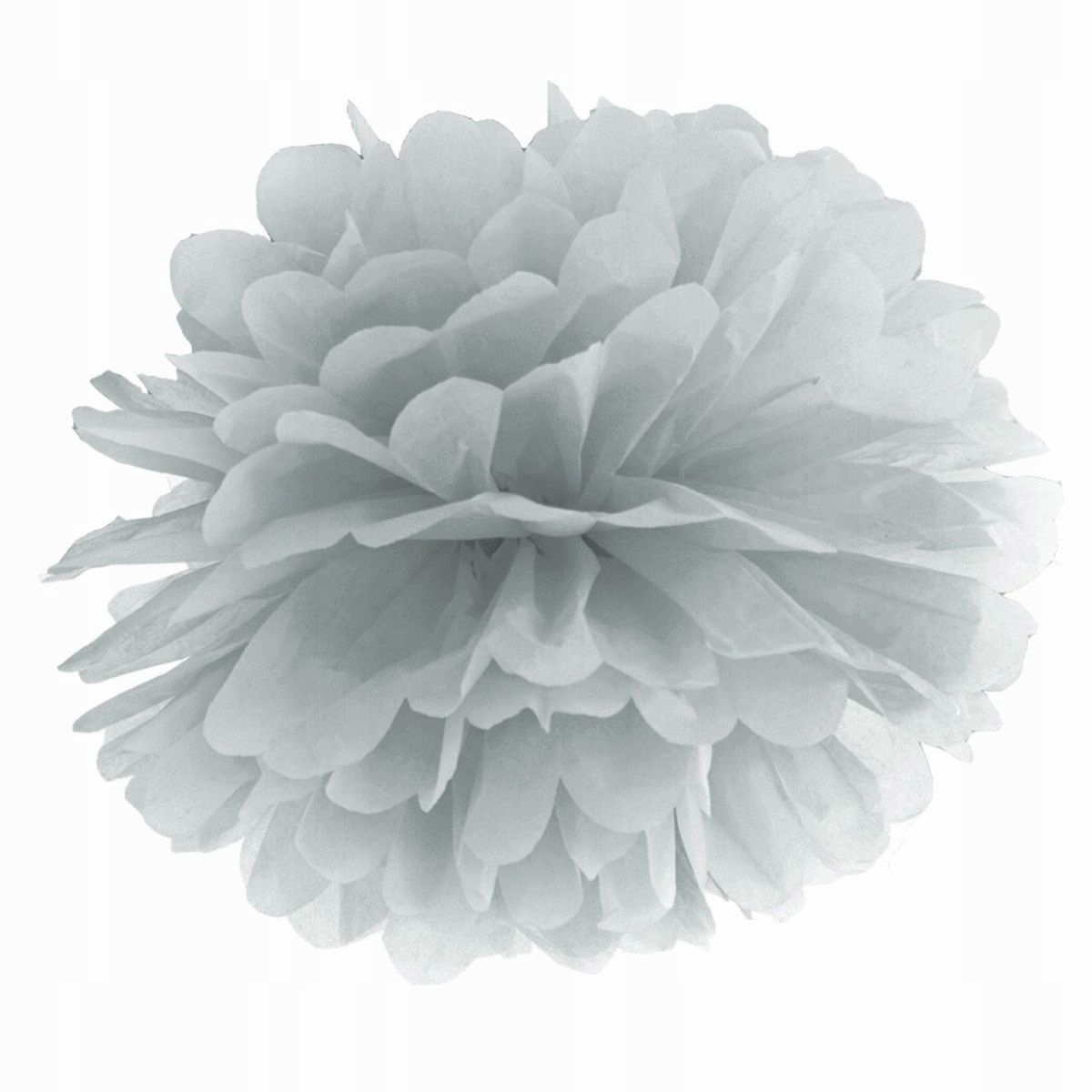 

Pompon Z Bibuły srebrny 35 cm na ślub wesele
