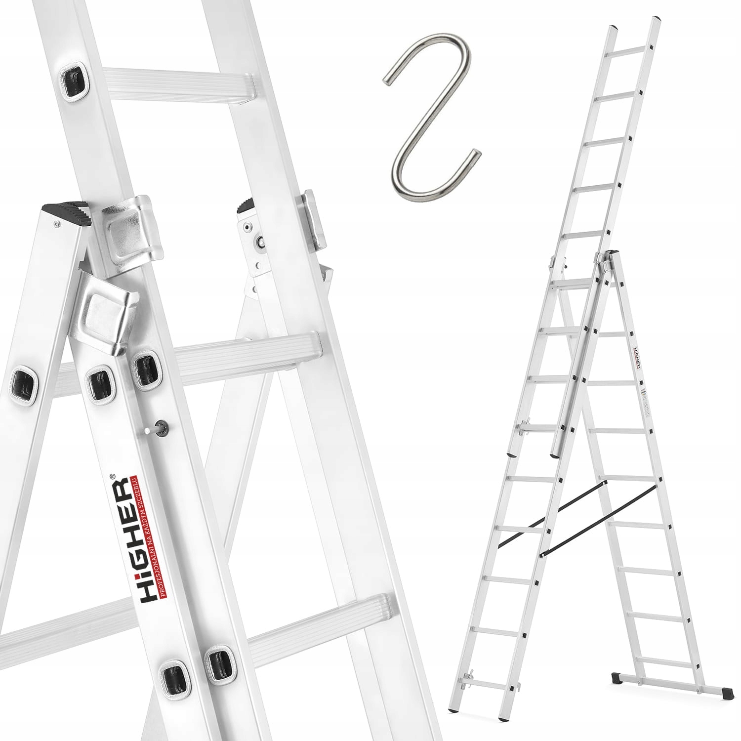 Žebřík s možností schodů 3x9 Higher 5,06 m 150 kg