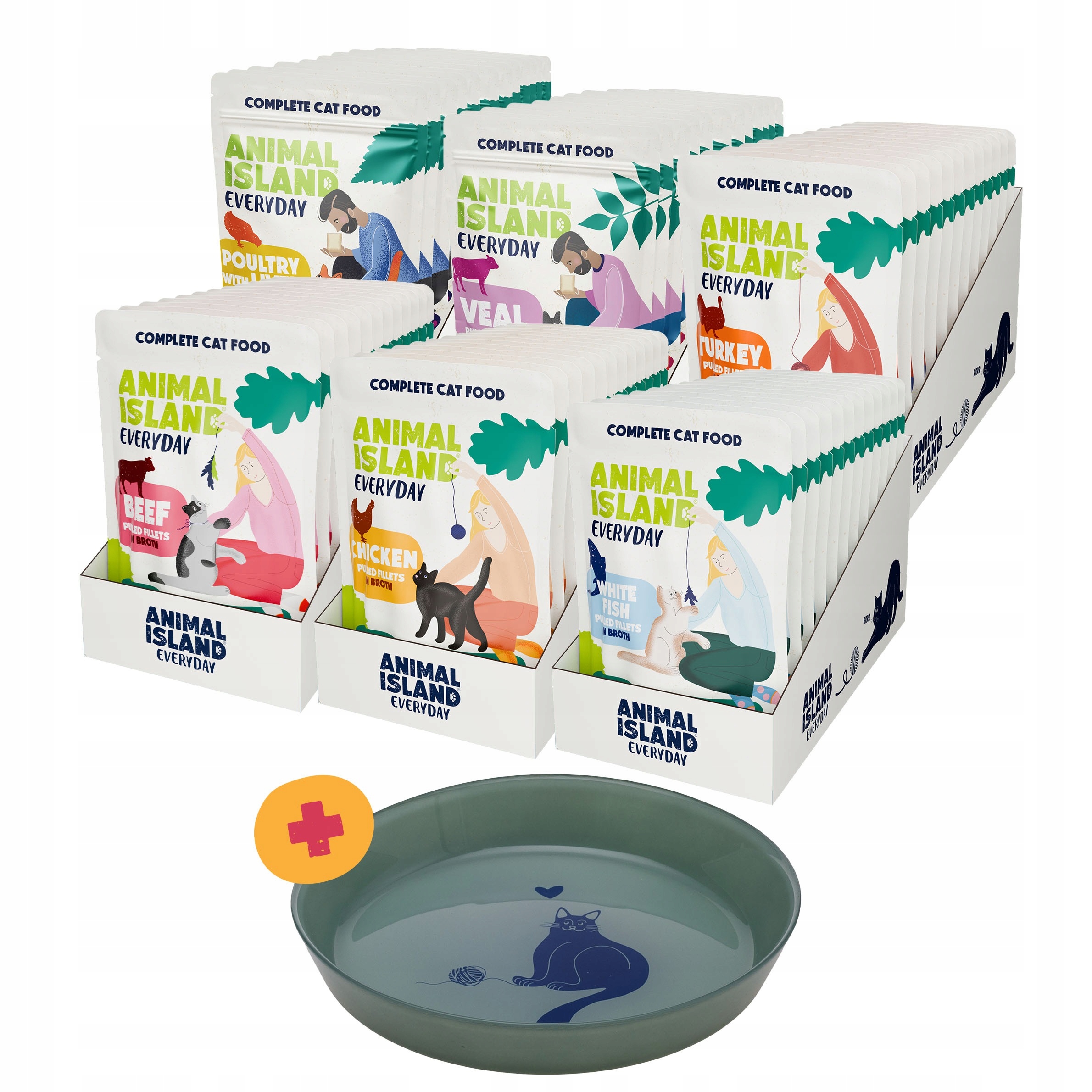 Animal Island Zestaw Niejadka Kot Saszetki 6X12x85G MIX
