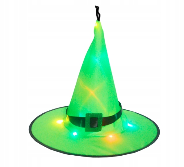 Czapka wiedźmy Kapelusz świecący LED Halloween Dekoracja Różne Kolory EAN (GTIN) 5906565362452
