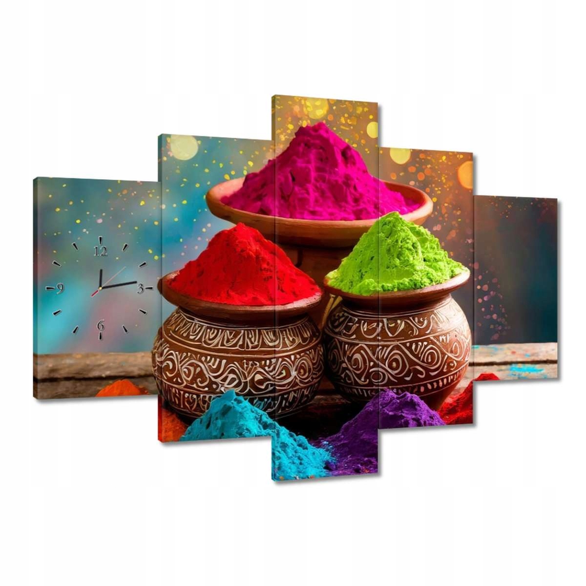 Hodiny 150x105 Festival farieb Farebné prášky