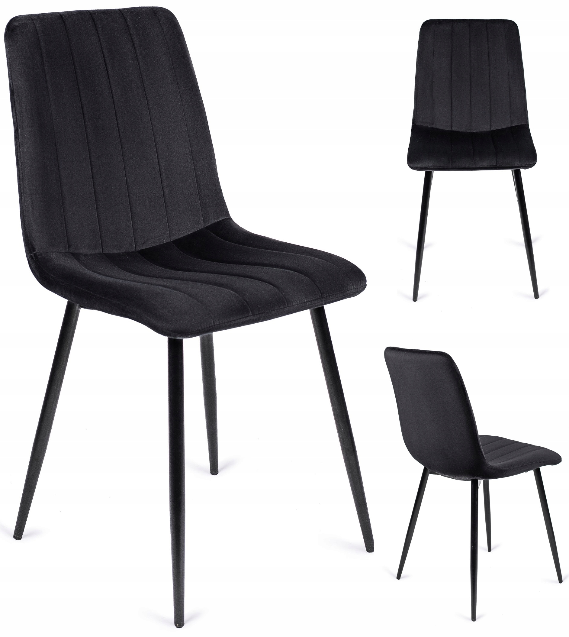 

Krzesło Ibis Czarne Tapicerowane do Salonu Jadalni