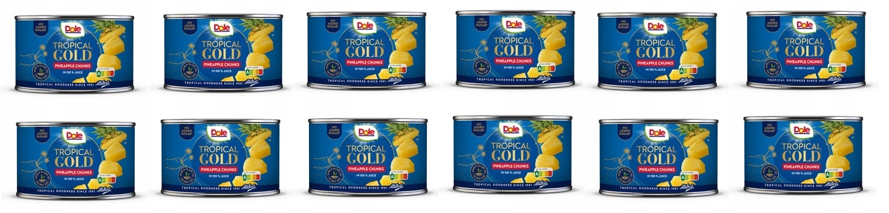 12x 227g Dole Kawałki ananasa w soku ananasowym Zgrzewka
